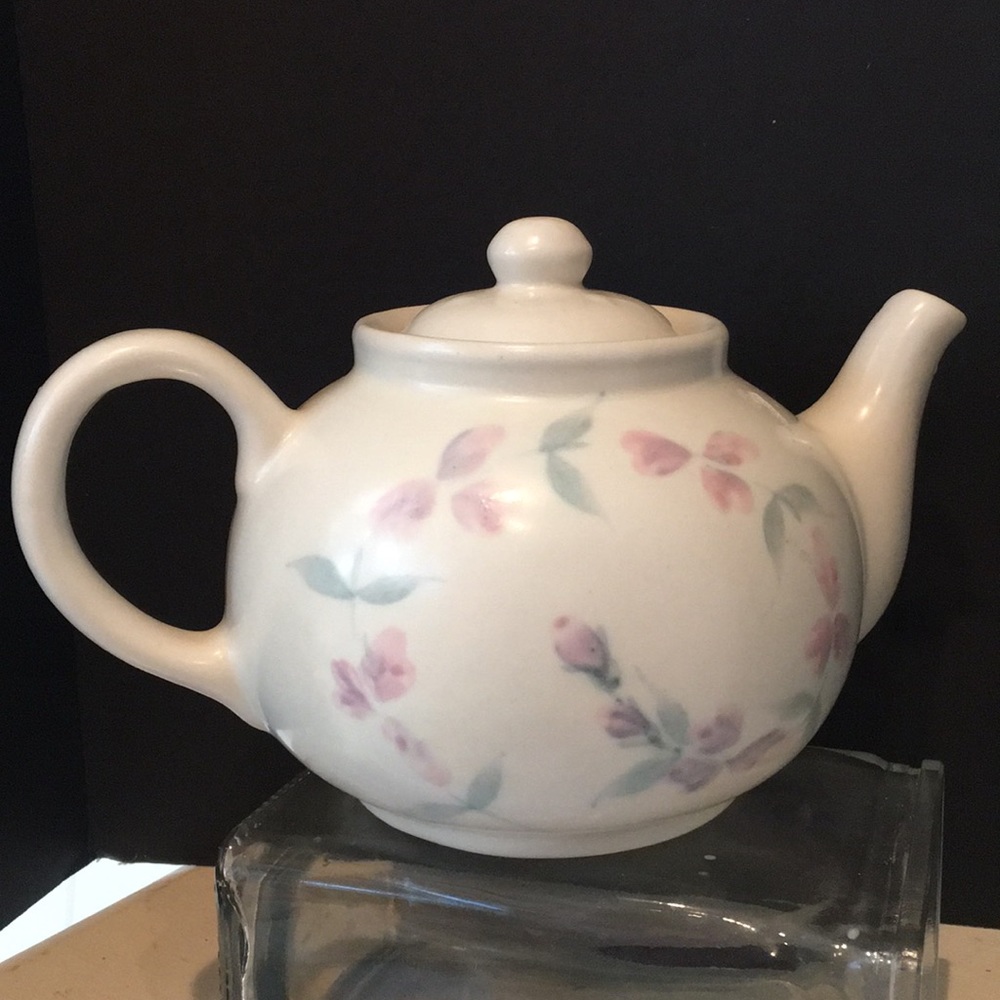 Vintage “English Country Pottery” floral teapot.